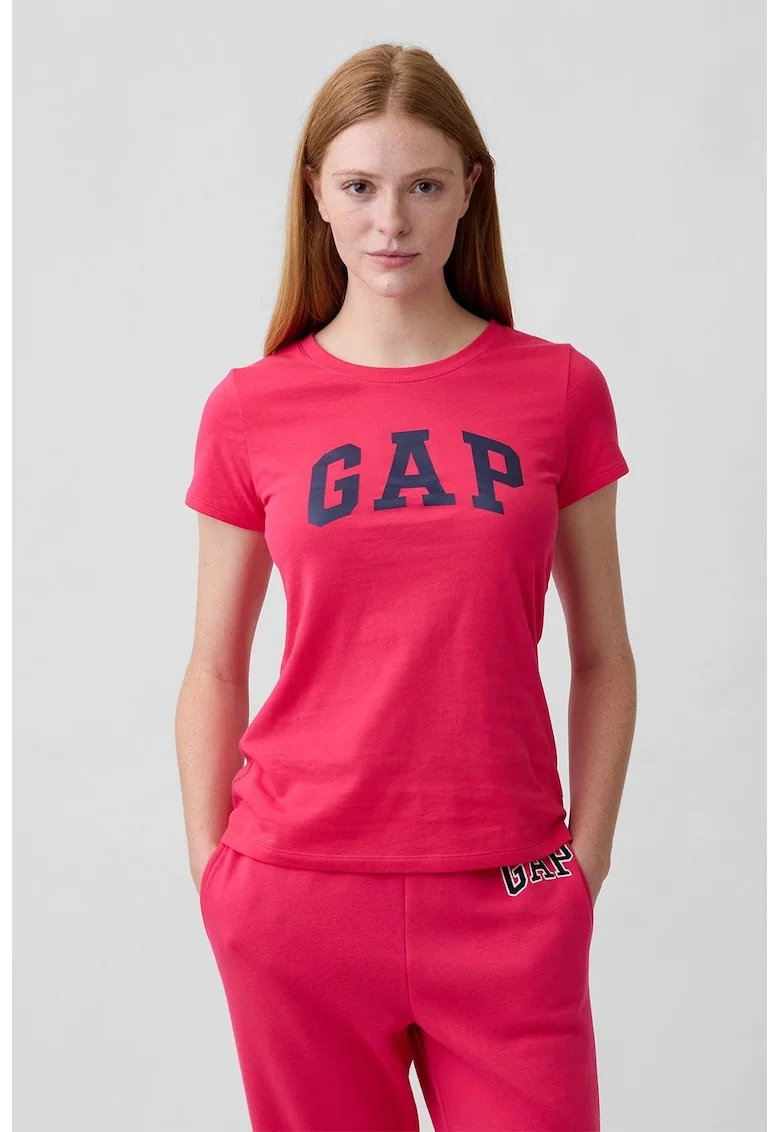 Tricou din bumbac cu logo, Rosu/Negru