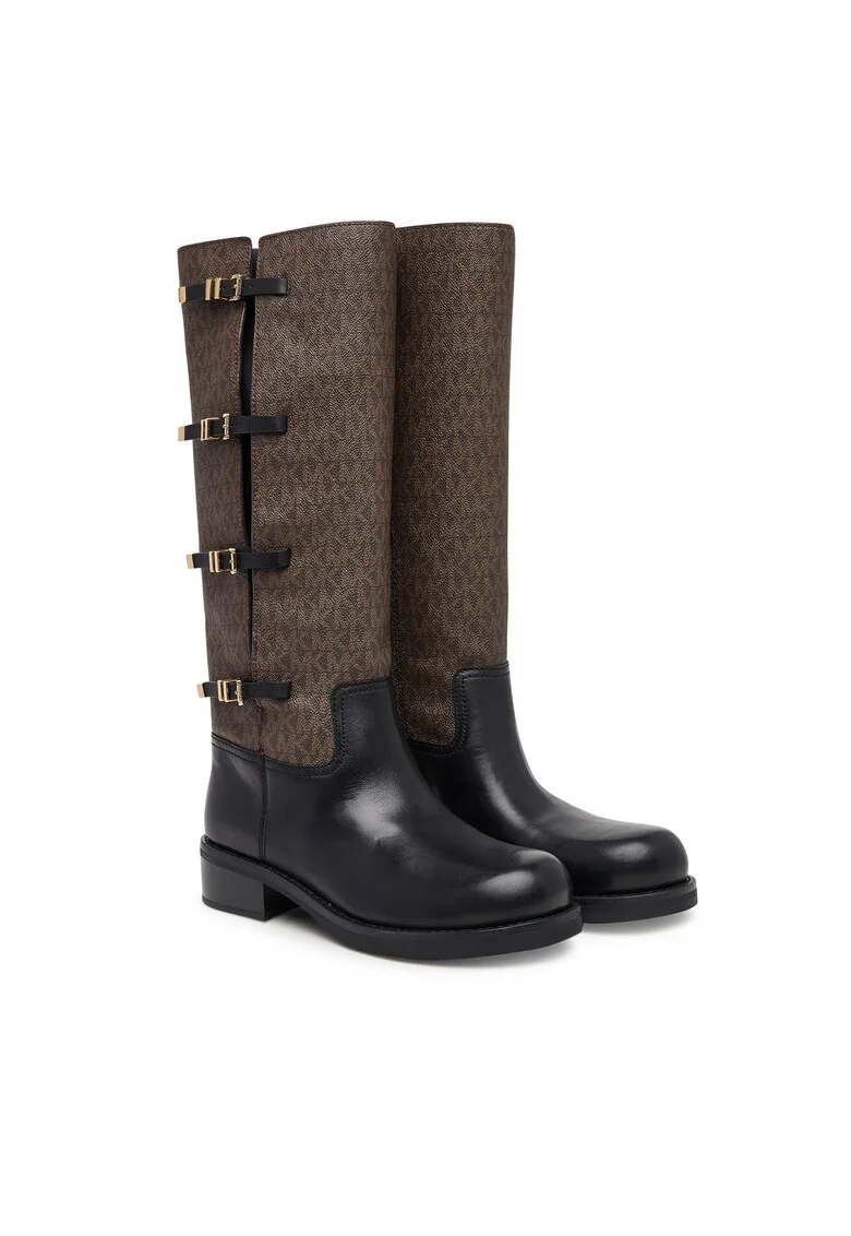 Cizme dama 40F5DTFB7,  Piele naturala, Negru/Maro, Negru/Maro