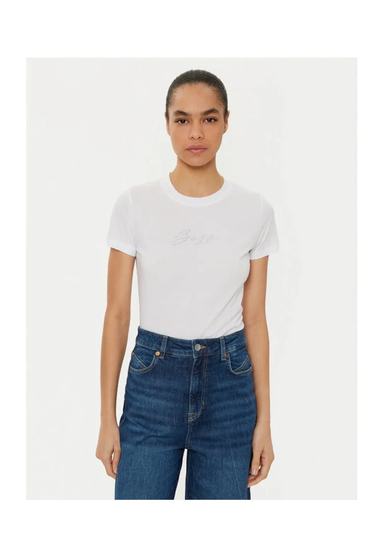 Tricou dama,  Alb, Bumbac,