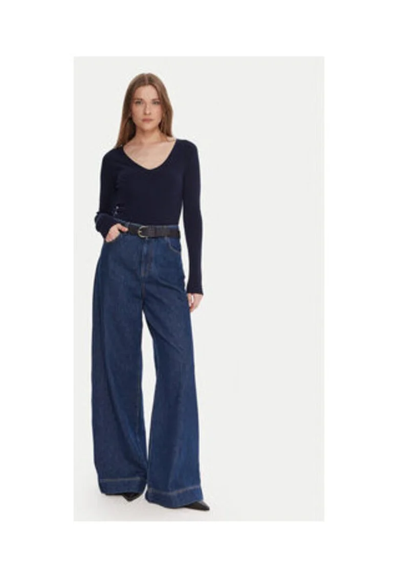 Pulover dama,  bleumarin, 63% viscoza, 37% poliamida,