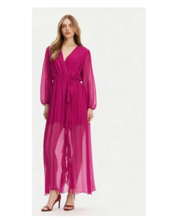 Rochie de vara,  roz, 70% viscoza, 30% matase, Ciclam