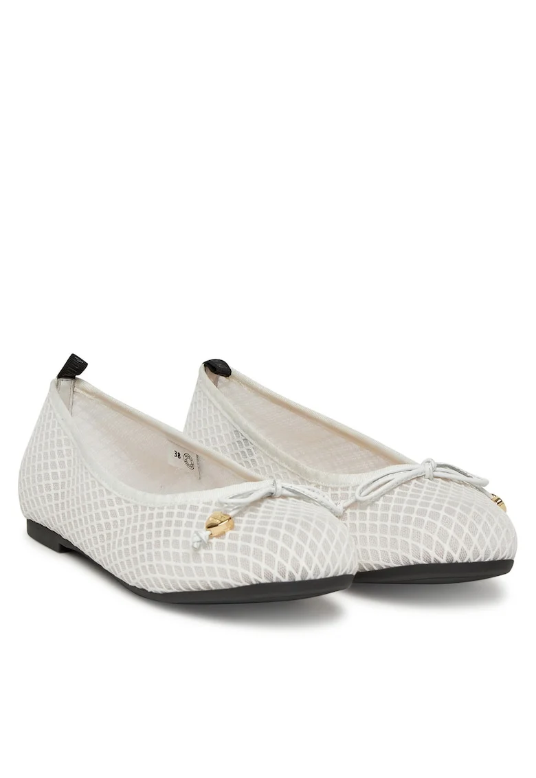 Balerini dama  textil, alb