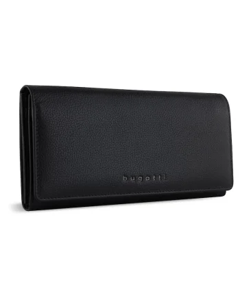 Portofel femei tip continental,  piele naturala, seria MIRA, 491011, Negru