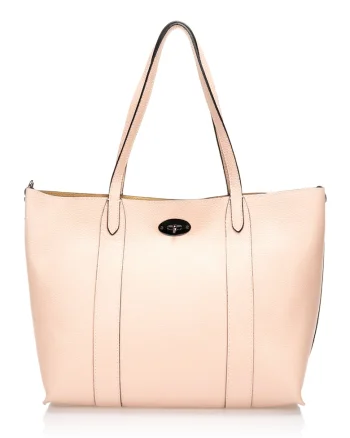Geanta shopper din piele, Roz pal