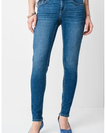 Blugi slim fit din amestec de bumbac, Albastru
