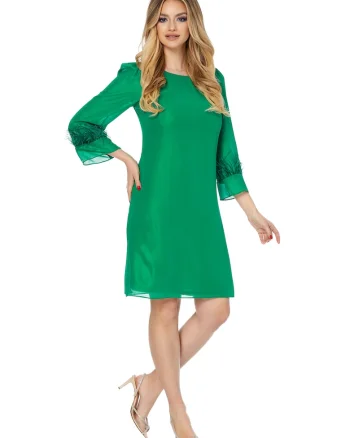 Rochie cu decolteu rotund Paris, Verde