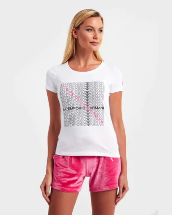 Tricou EA7 W Tee Ss Rn Logo Box Crossover