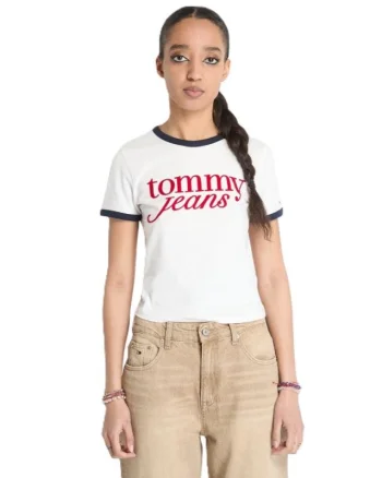 Tricou Tommy Hilfiger TJW SLIM SH SCRIPT RINGRTEE EXT