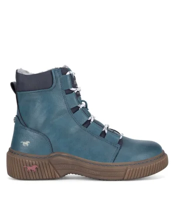 Botine dama 1436-60,  turcoaz, textil,
