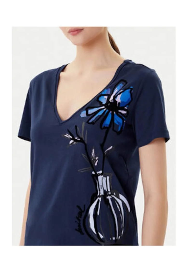Tricou Dama,  Bleumarin, 100% bumbac,