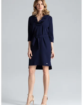 Rochie  bleumarin, eleganta, poliester, Albastru
