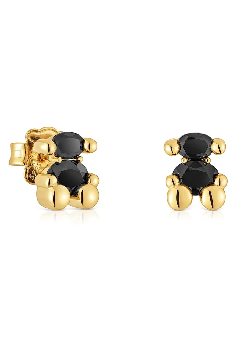 Cercei dama,  model Urs, negru/auriu