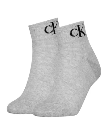 Set de sosete scurte cu logo - 2 perechi, Negru/Gri inchis melange