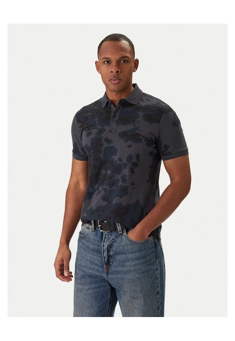 Tricou barbati, Raw, slim fit, bleumarin, bumbac organic, Bleumarin
