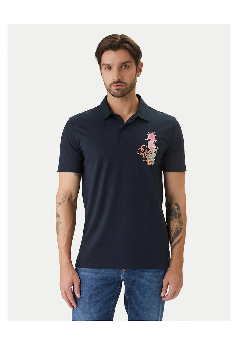 Tricou barbati,  bumbac, bleumarin,