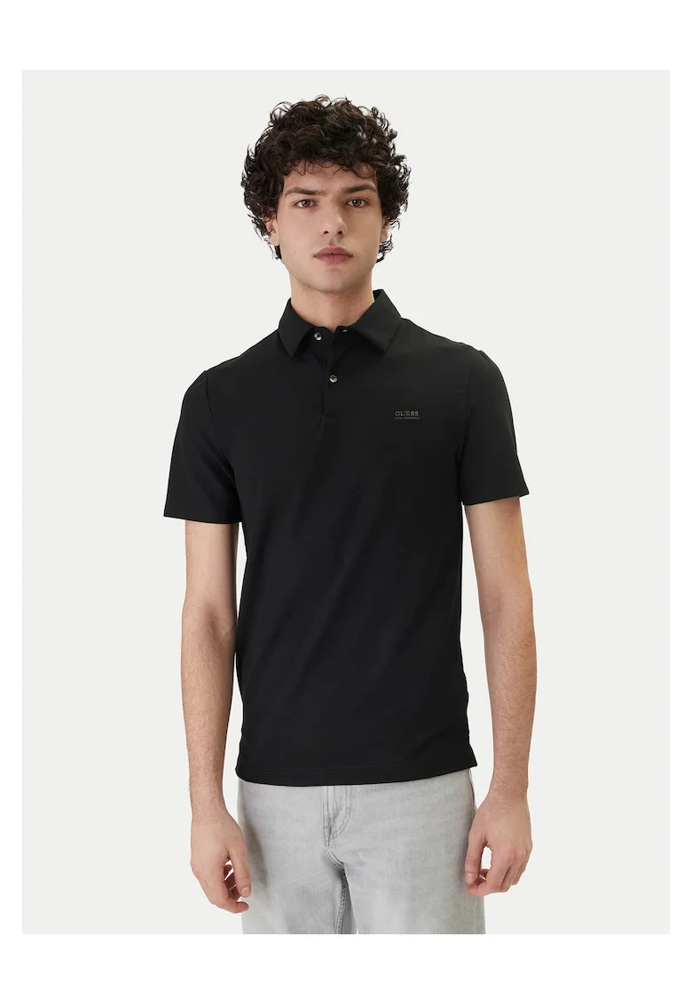 Tricou barbati,  slim fit, negru 77% poliamida, 23% elastan