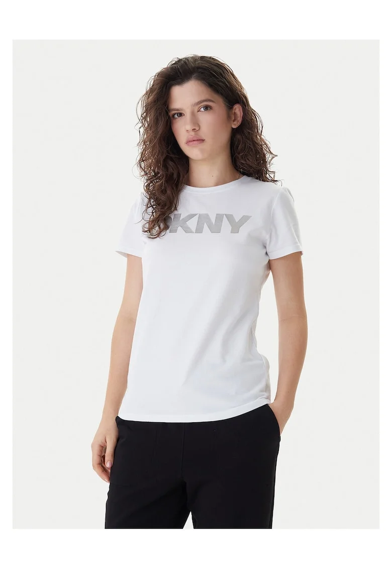Tricou dama,  bumbac/elastan, alb