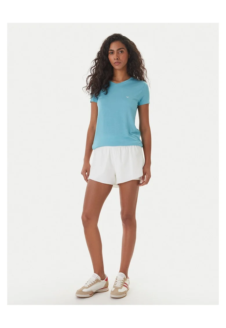 Tricou dama,  turcoaz, bumbac/elastan