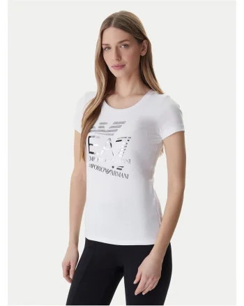 Tricou dama,  alb, bumbac/elastan
