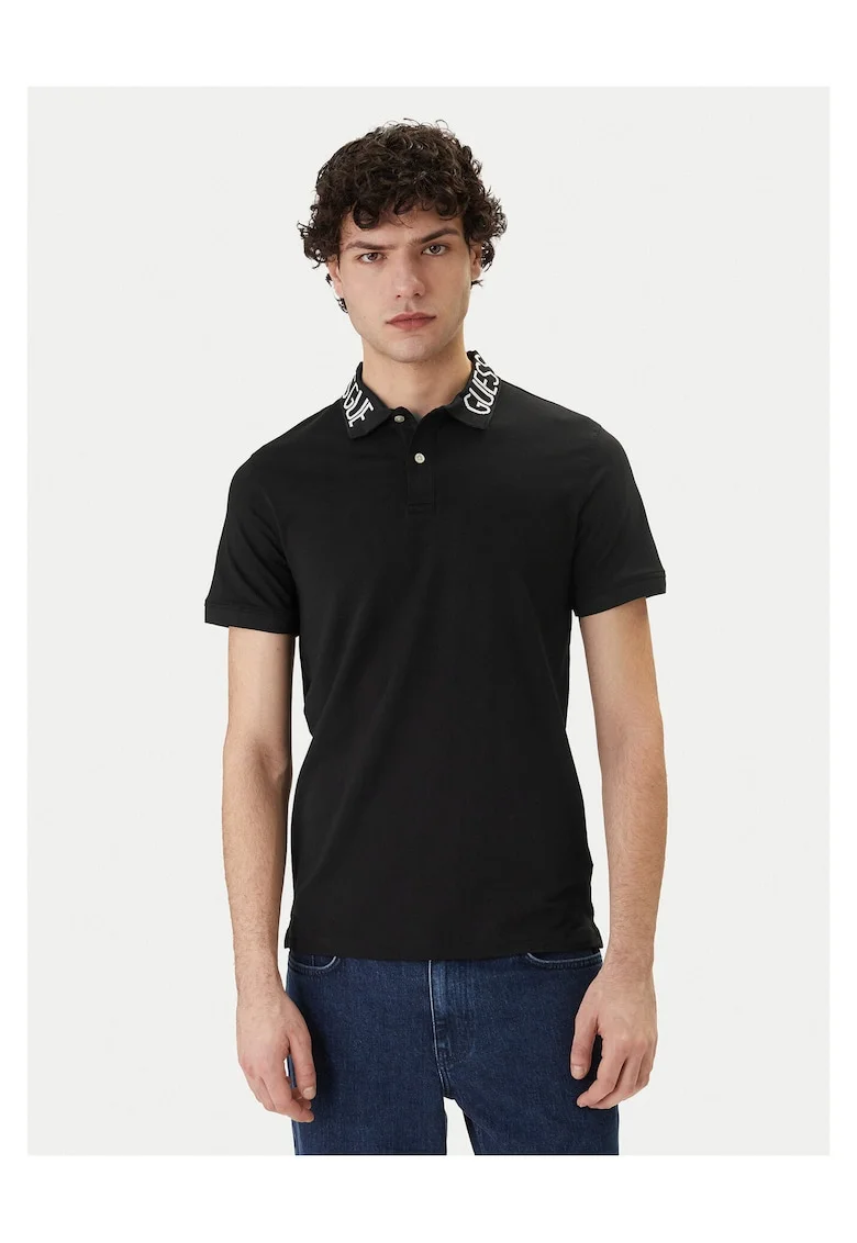 Tricou barbati,  slim fit, negru, bumbac, Negru