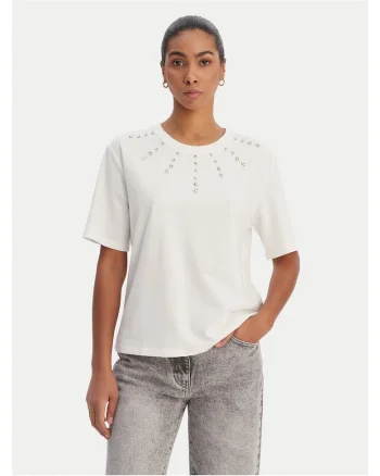 Tricou dama  bumbac/poliester/elastan, alb