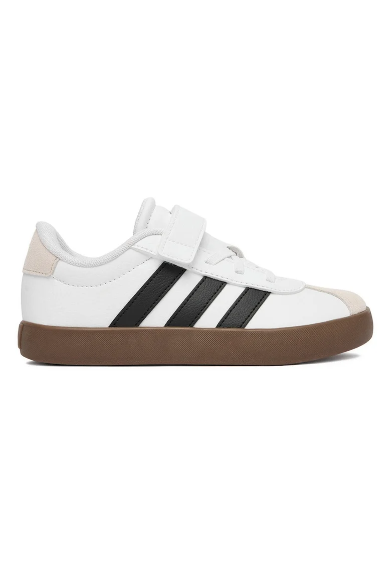 Pantofi sport copii  sistem inchidere Velcro, sintetic, alb