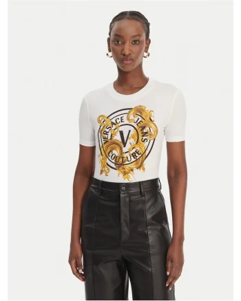 Tricou dama,  slim fit, alb, bumbac