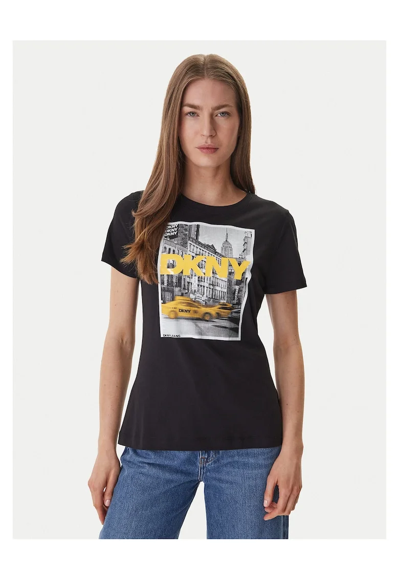 Tricou dama,  negru, bumbac/modal,