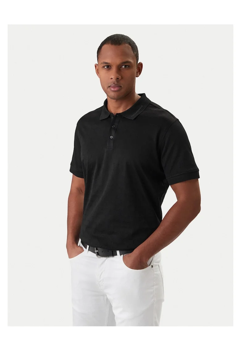 Tricou barbati,  slim fit, negru, bumbac, Negru