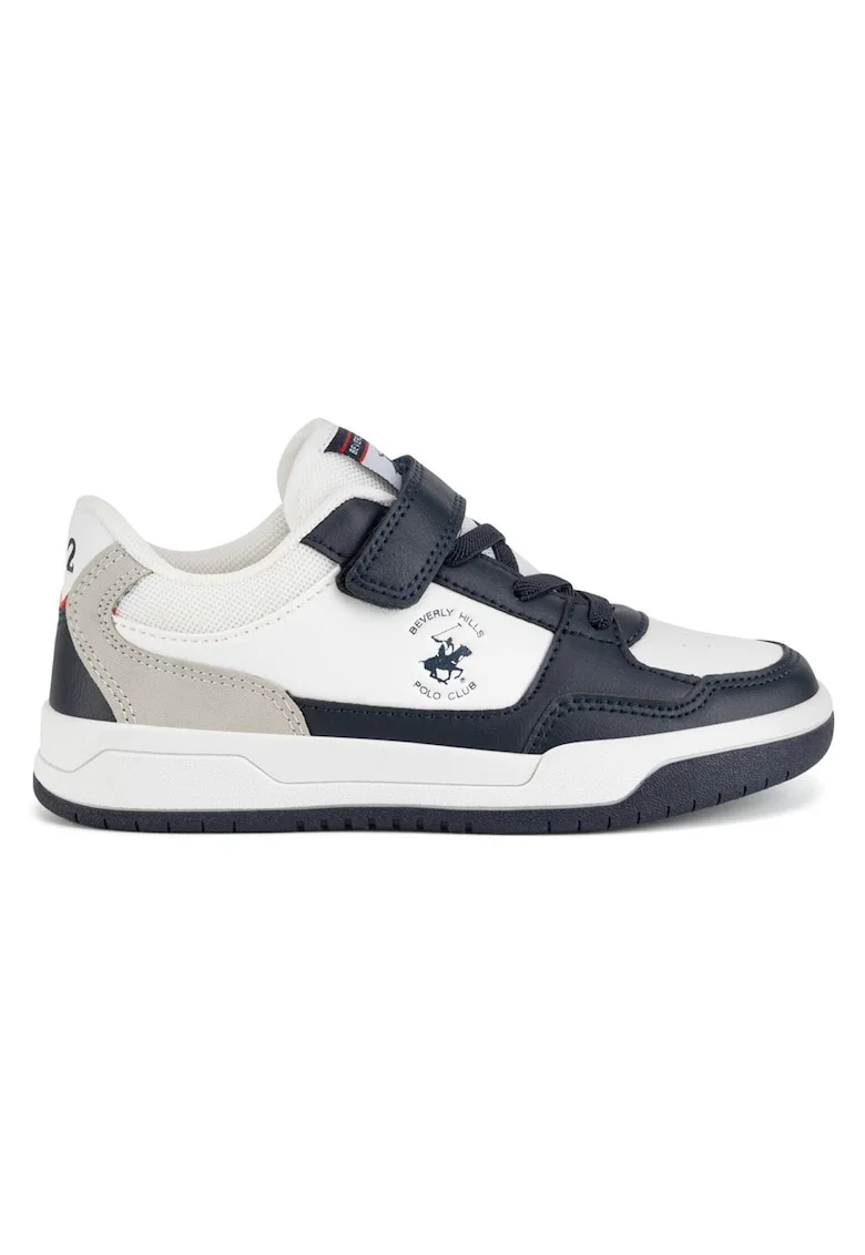 Pantofi sport copii,  alb, material sintetic, sistem inchidere Velcro
