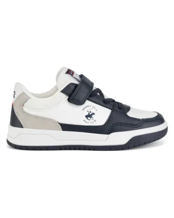 Pantofi sport copii,  alb, material sintetic, sistem inchidere Velcro