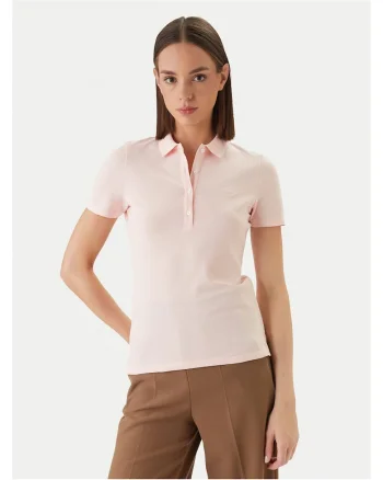 Tricou dama,  slim fit, roz, bumbac/elastan