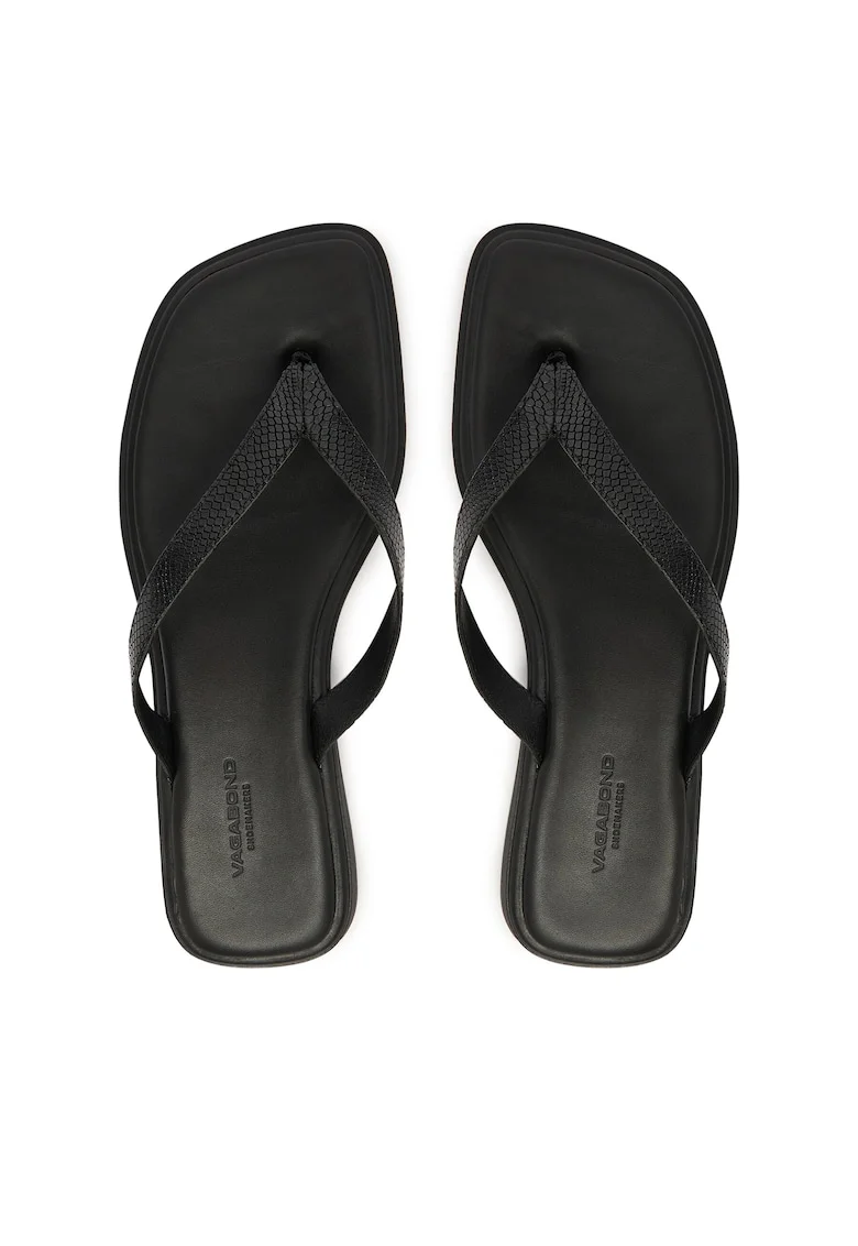 Slapi dama,  piele naturala, negru