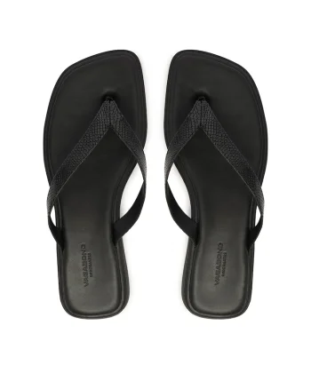 Slapi dama,  piele naturala, negru