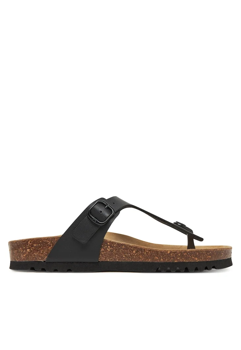 Slapi dama,  piele ecologica, negru