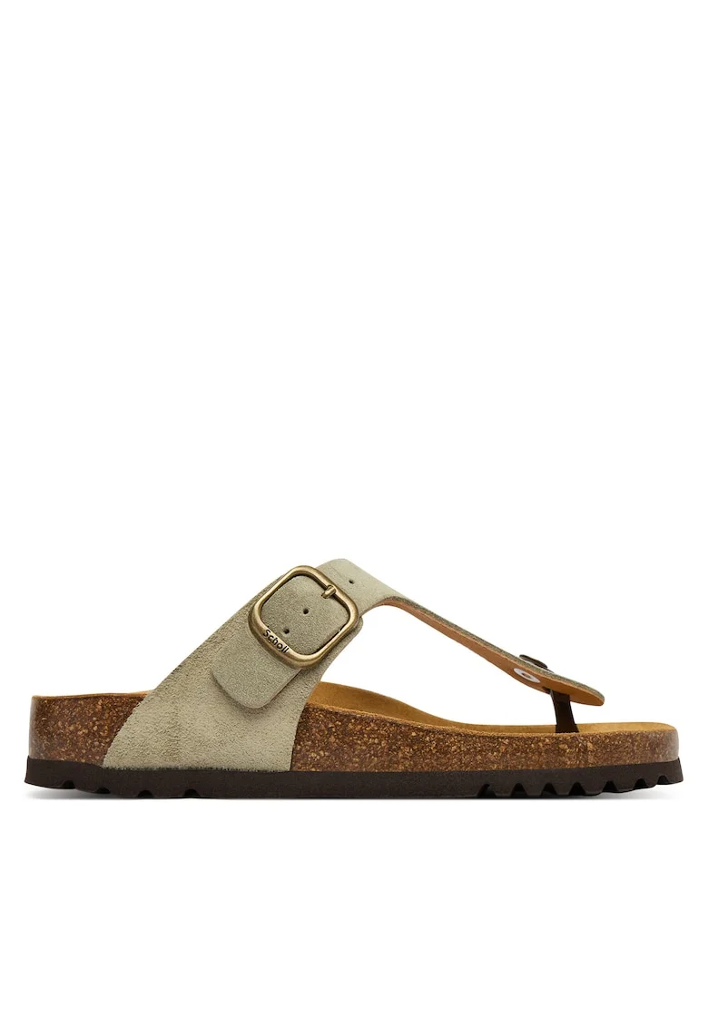 Slapi dama,  piele naturala, verde