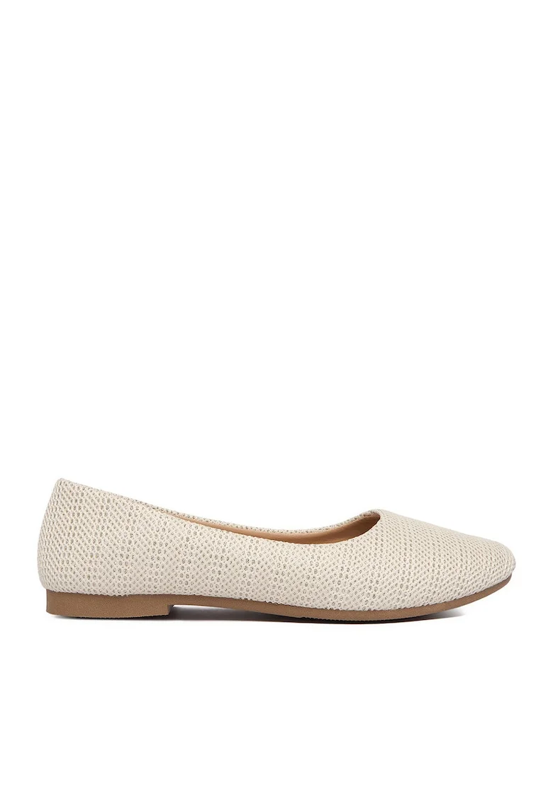 Balerini dama,  bej, textil dama