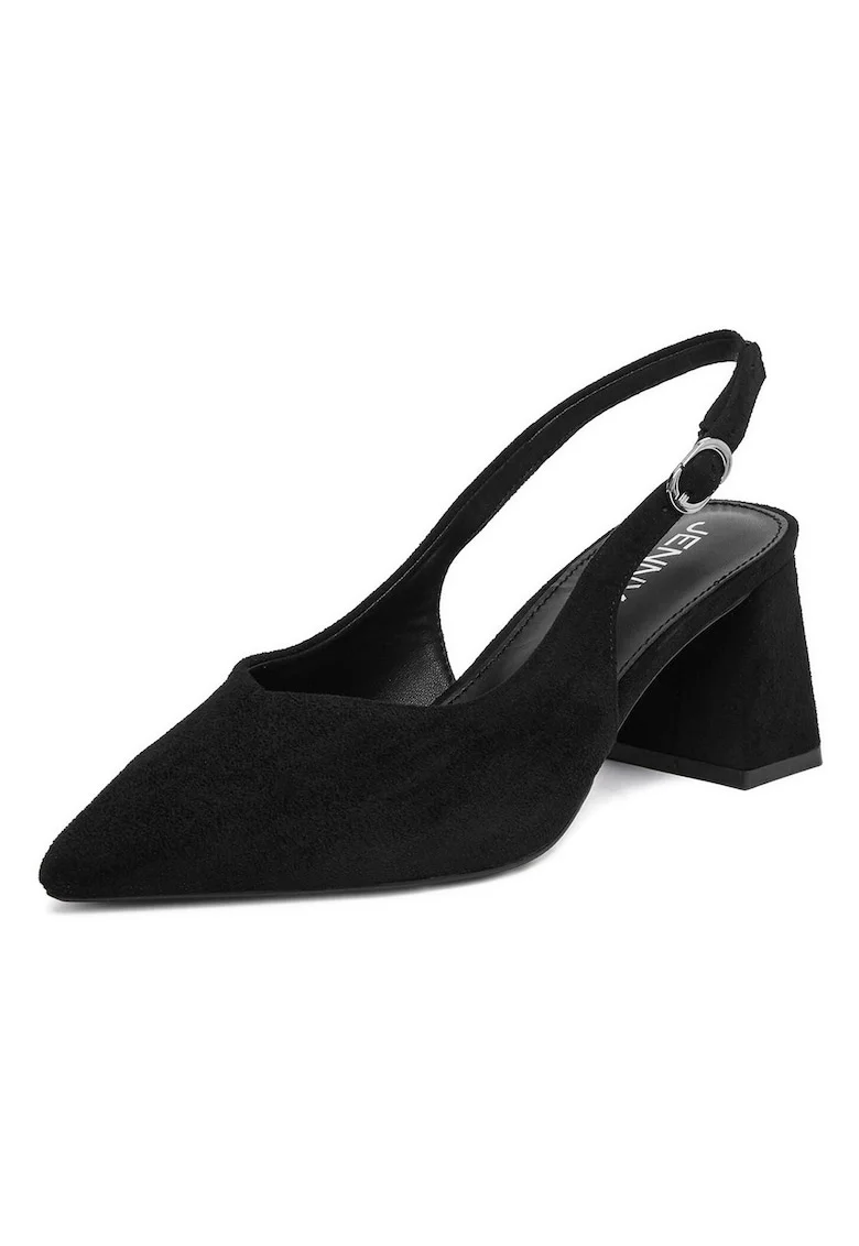 Pantofi dama,  textil, toc clasic, negru