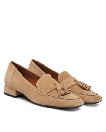 Mocasini dama,  piele intoarsa, bej