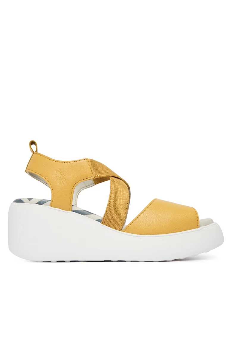 Sandale dama,  piele naturala, galben