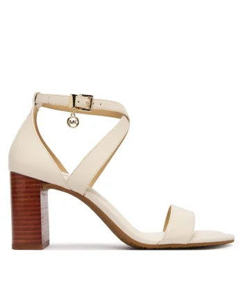 Sandale dama  piele naturala, bej, toc clasic