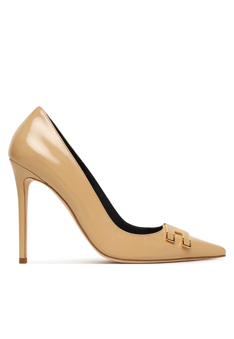 Pantofi dama,  toc stiletto, piele naturala, bej