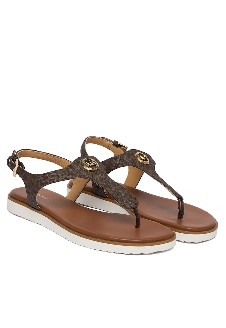 Sandale dama,  piele ecologica, maro, material sintetic