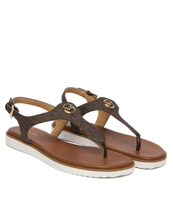 Sandale dama,  piele ecologica, maro, material sintetic