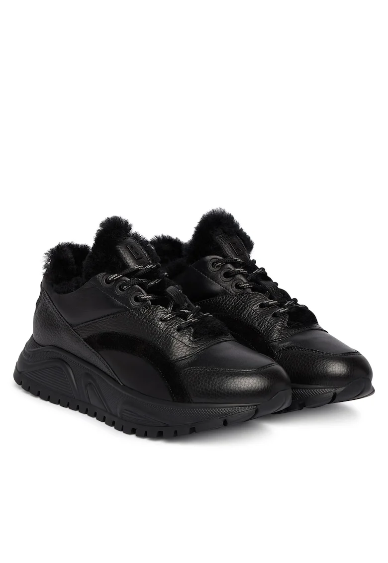 Tenisi dama,  piele naturala, negru, confortabili