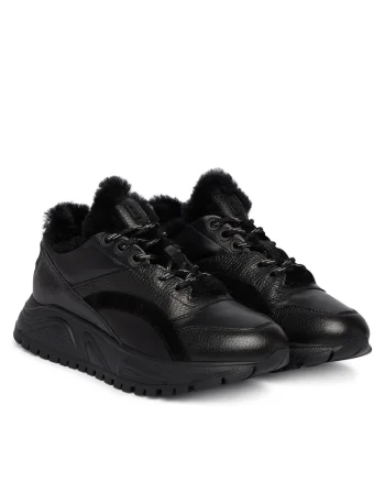 Tenisi dama,  piele naturala, negru, confortabili