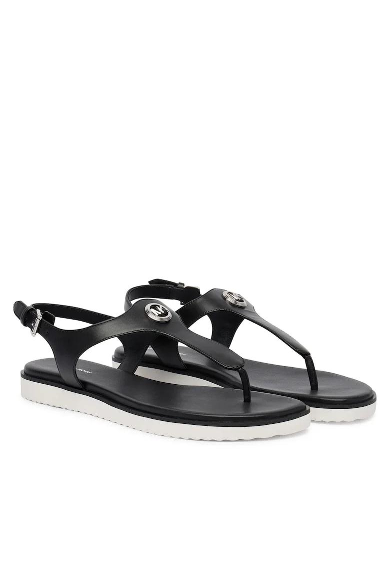 Sandale dama,  piele naturala, negru, material sintetic