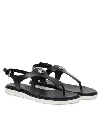 Sandale dama,  piele naturala, negru, material sintetic