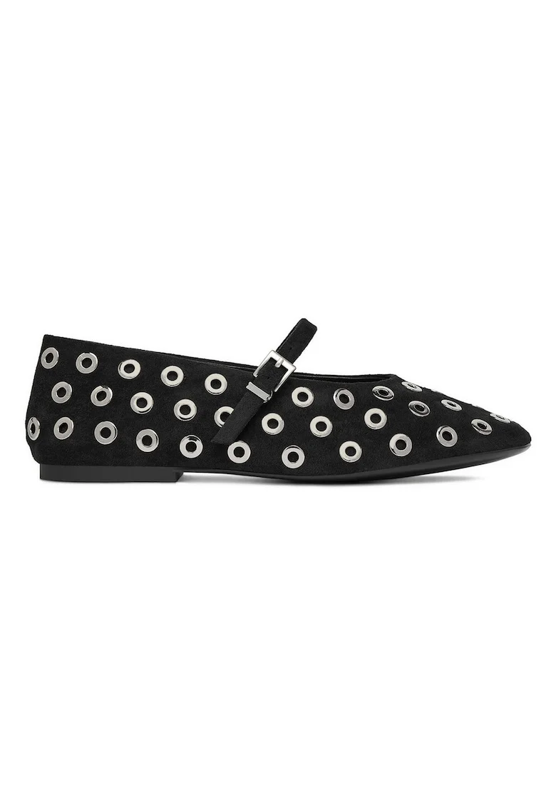 Balerini dama 5906751815366,  Piele naturala, Negru