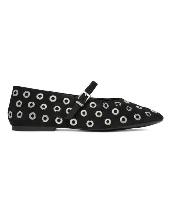 Balerini dama 5906751815366,  Piele naturala, Negru